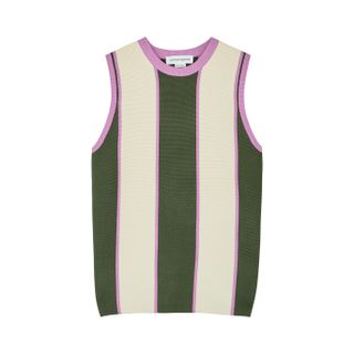Victoria Beckham + Striped Knitted Tank