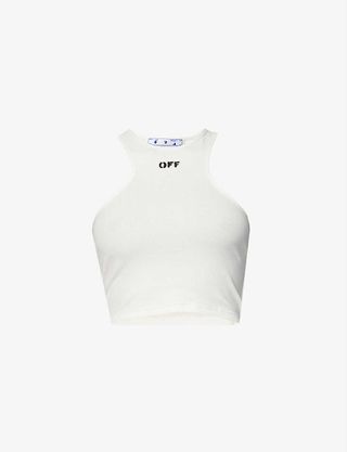 Off-White + Stamp Brand-Printed Stretch-Cotton Top