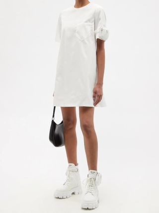Prada + Sleeve-Pouch Re-Nylon Mini Dress