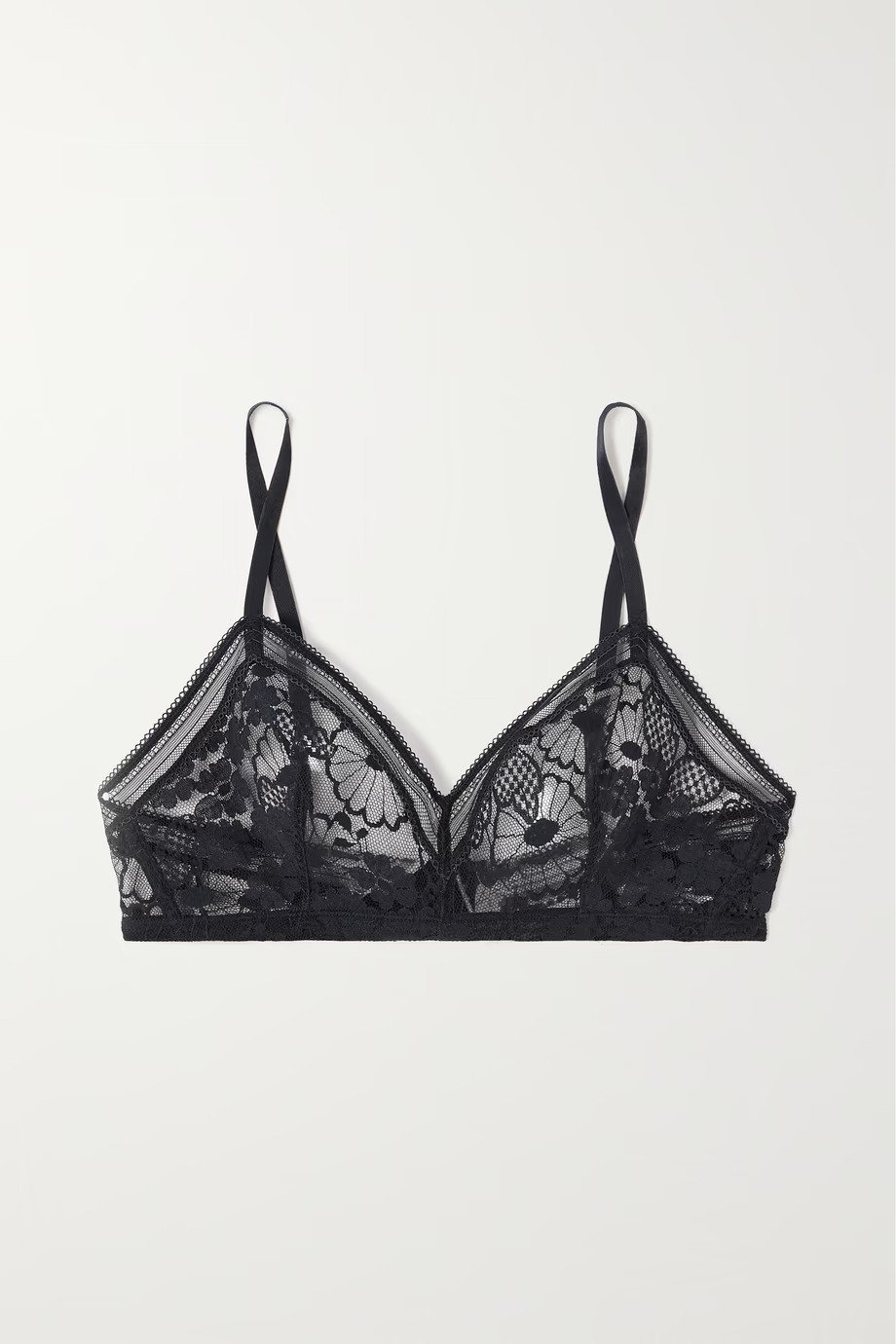 Eres + Pollen Royal Picot-Trimmed Stretch-Lace Soft-cup Bra