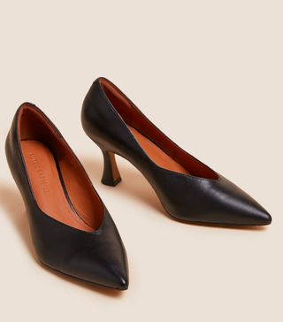 Autograph + Leather Statement Pointed Court Shoes