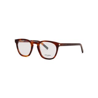 Saint Laurent + Sl28 Tortoiseshell Wayfarer-Style Optical Glasses