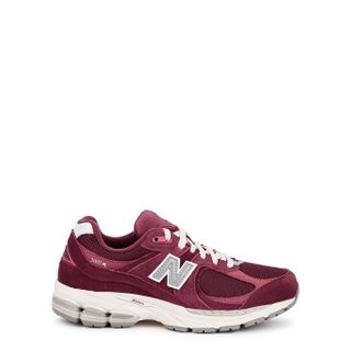New Balance + 2002R Burgundy Panelled Suede Sneakers