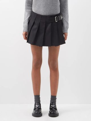 Prada + Pleated Re-Nylon Mini Skirt