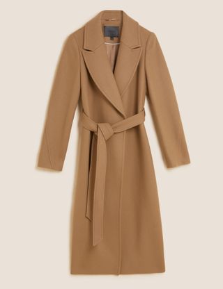 Autograph + Wool Rich Belted Longline Coat With Cashmere