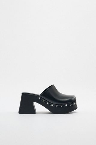 Zara + Chunky Heeled Platform Clogs