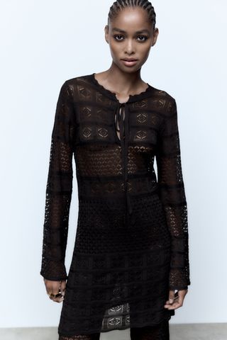 Zara + Pointelle Knit Dress