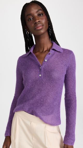 Vince + Brushed Polo Sweater