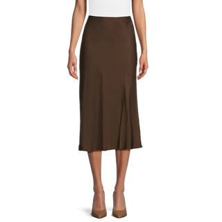 Time and True + Satin Midi Skirt with Side Slit