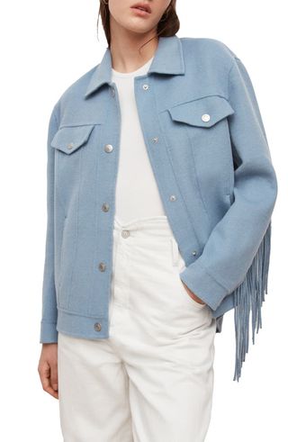 AllSaints + Franka Fringe Wool Blend Jacket
