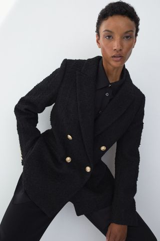 H&M + Textured-Weave Blazer
