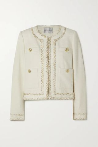 Rebecca Vallance + Sigourney Embellished Bouclé-Tweed Jacket