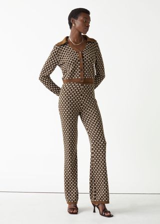 & Other Stories + Flared Jacquard Knit Trousers