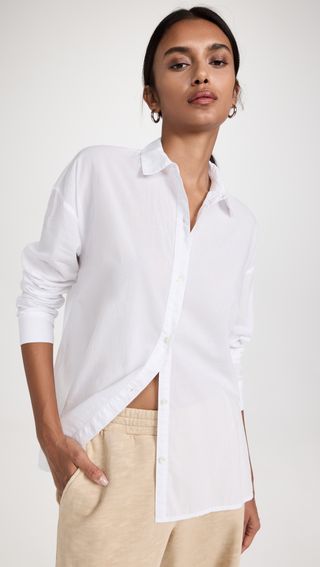 James Perse + Oversized Boy Button Front Shirt