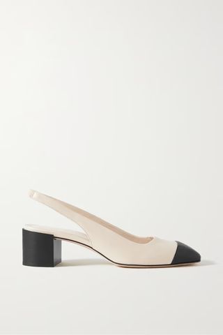Aeyde + Alessia Two-Tone Leather Slingback Pumps