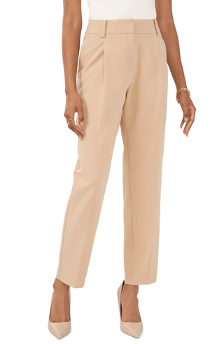 Vince Camuto + Pleated Straight Leg Trousers