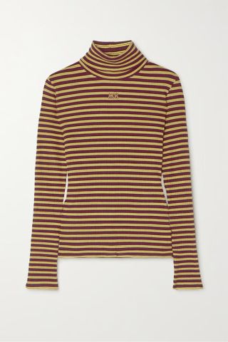 Wales Bonner + Sonic Striped Ribbed Stretch-Jersey Turtleneck Top