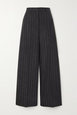 Remain Birger Christensen + Barra Pinstriped Wool-Blend Wide-Leg Pants
