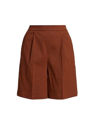 Theory + Pleated Wide-Leg Shorts