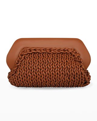 Themoire + Bios Knitted Faux-Leather Clutch Bag