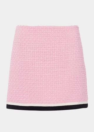 Miu Miu + Tweed Mini Skirt With Contrast Trim