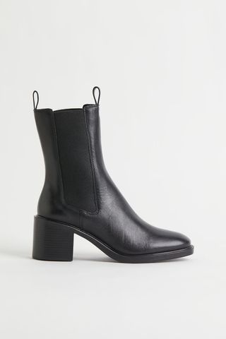 H&M + Leather Boots With Heel