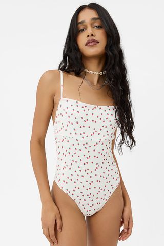 Frankies Bikinis + 23 Terry One Piece Swimsuit in Strawberry Cream