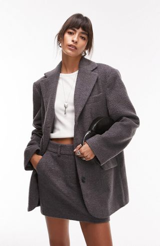 Topshop + Brushed Blazer Coat