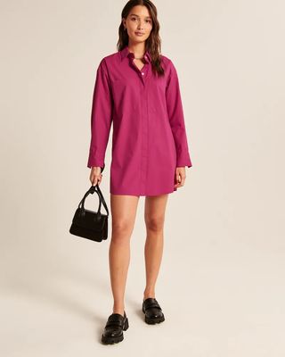 Abercrombie and Fitch + Relaxed Poplin Shirt Dress