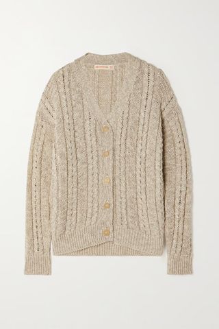 &Daughter + Cable-Knit Linen and Cotton Cardigan
