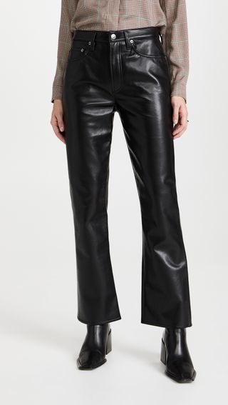 Agolde + Recycled Leather Mid Rise Relaxed Boot Pants