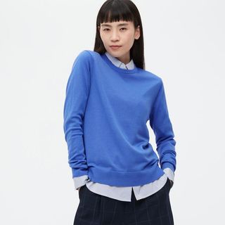 Uniqlo + Extra Fine Merino Crew Neck Long-Sleeve Sweater