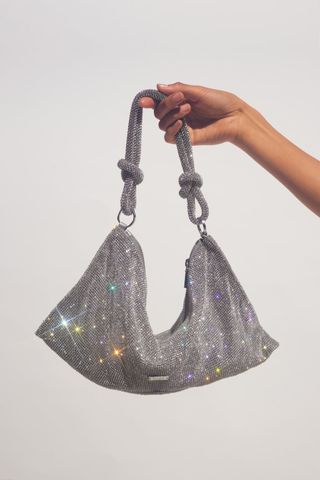 Cult Gaia + Hera Mini Rhinestone Shoulder Bag in Clear