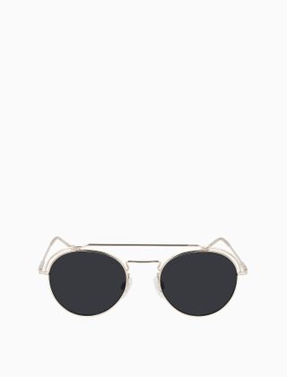 Calvin Klein + Round Aviator Sunglasses