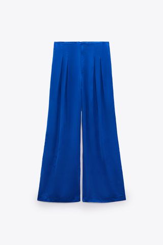 Zara + Full-Length Satin Effect Pants