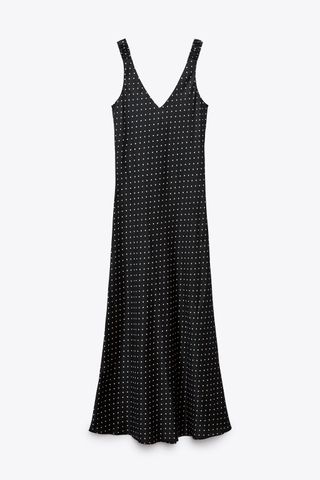 Zara + Satin Effect Dotted Slip Dress