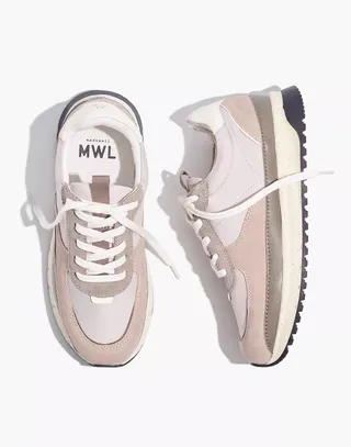 Madewell + Kickoff Trainer Sneakers in Leather and (Re)sourced Nylon