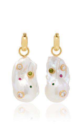 Lizzie Fortunato + Rainbow Gold-Plated Sterling Silver Pearl Earrings