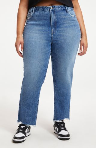 Good American + Vintage High Rise Straight Leg Jeans