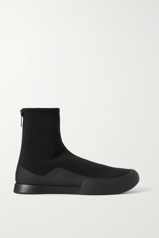 The Row + Rubber-Trimmed Scuba Ankle Boots