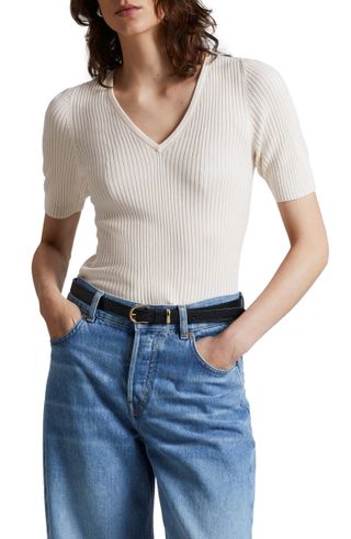 & Other Stories + V-Neck Rib Top