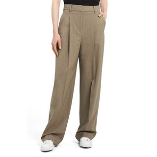 Theory + Wide Leg Stretch Wool Trousers