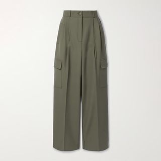 The Frankie Shop + Maesa Pleated Woven Wide-Leg Cargo Pants