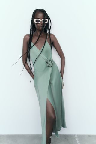 Zara + Flower Midi Slip Dress