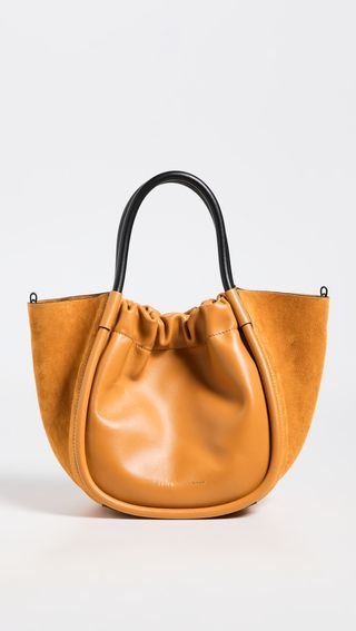 Proenza Schouler + Small Suede Ruched Crossbody Tote