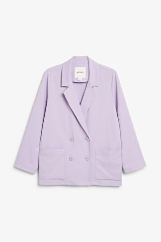 Monki + Lilac Double Breasted Blazer