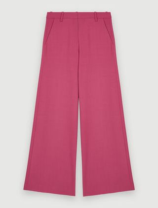 Maje + Wide-Leg Stretch Suit Trousers