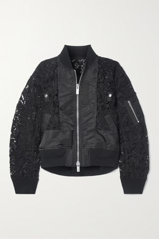 Sacai + Shell-Trimmed Corded Lace Jacket