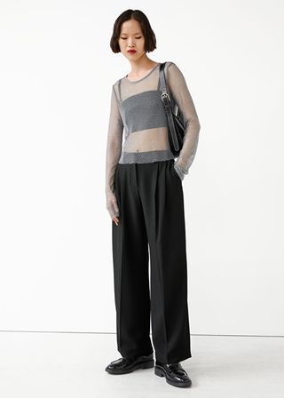 & Other Stories + Sheer Sequin Crop Top