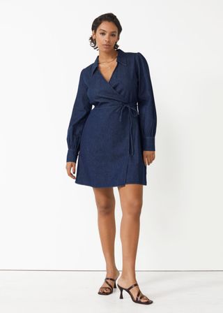 
Other Stories + Denim Wrap Mini Dress